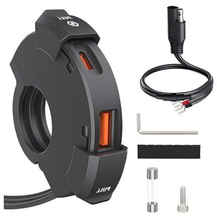 CGEAMDY USB C Steckdose 12V Motorrad Ladegerät, 12V USB+Type-C Steckdose Motorrad, QC3.0 Motorräder Dual Ladegerät, Motorräder Ladeständer Wasserdicht