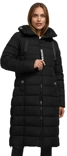 Navahoo Damen Winterjacke (XS-3XL) - Wind- & Wasserabweisend, große Kapuze, seitliche Gehschlitze, Steppmantel, Warme Jacke Frauen - N036
