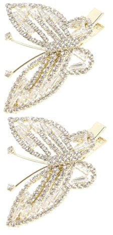 VICASKY 2pièces Élégants Clips à Cheveux Avec Strass Accessoires Vintage Pour Femmes Épingle à Cheveux Décorative Métal Bijoux Pour Toute Occasion