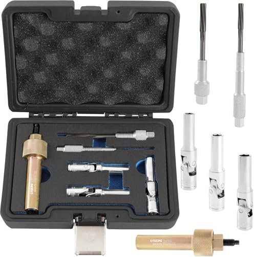 TECPO Glühkerzen Auszieher Abzieher Werkzeug Satz kompatibel mit Mercedes Benz CDI Reibahle Reparatur M10 M12 HQ Set