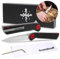 Scandinoff Klappmesser Slim - Einhandmesser - 80mm Klinge - Leicht Taschenmesser - Klingenform „Modern SEAX“ - Sandvik 14C28N Stahl - EDC Messer für Outdoor, Wandern | Pocketor Slim Carbon Fiber