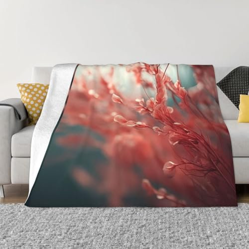 PHAYAH Flanell-Decke mit Weiden-Blumenmuster, 101,6 x 76,2 cm, weiche Micro-Fleece-Decke, luxuriös, für alle Jahreszeiten, warme Decke für Bettwäsche, Sofa und Reisen