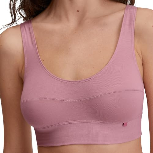 CALIDA Elastic Bustier Damen, mit breitem Softbund, atmungsaktive und weiche Single Jersey-Qualität Lilas 36-38