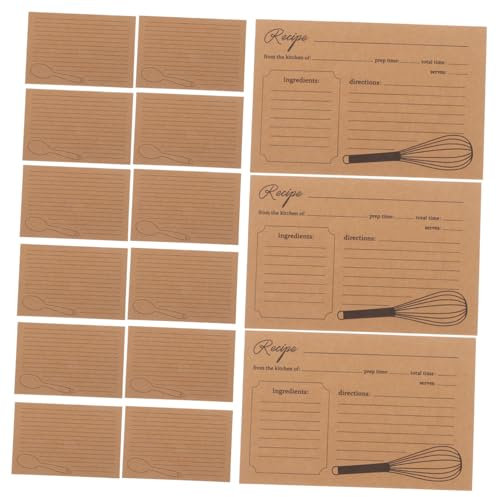 Garneck 20stücke Doppelseitige Rezeptkarten Aus Kraftpapier Beschreibbare Karten DIY-kochrezeptkarten Für Küche Und Notizen