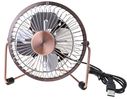 Uqezagpa Ventilateur de bureau USB 1,2 cm, ventilateur de refroidissement de table portable, ventilateur électrique silencieux en métal rotatif à 360 degrés pour la maison