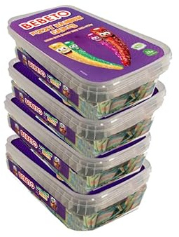 Bebeto Fizzy Rainbow Cables (400), Real Fruit Juice + No Artificial Colours + Halal Certified Sweets, Pack of 12, 4.8 kg