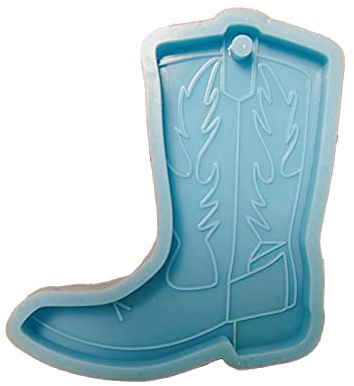 Ldabrye Silicone Mould for Resin, Glossy Silicone Resin Molds Cowboy Boot Ornament Mold Keychain Pendant Jewelry Epoxy