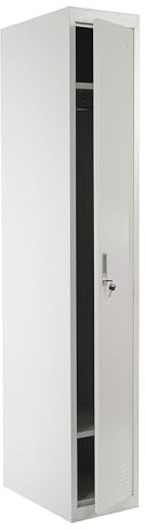 PROREGAL Spind Saturn, HxBxT 180x30x50cm, Metall, nach ASR A4.1, Grau, Garderobenschrank Kleiderspind Umkleideschrank