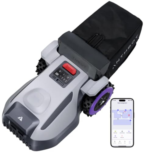 ANTHBOT N8 Mähroboter ohne Begrenzungskabel mit 23L Grasfangbox & Entleerungsautomatik, 4-in-1 Rasenroboter mit Full-Band RTK & Dual-Vision Navigation, KI-Hindernisvermeidung, 1500㎡, 45% Steigung