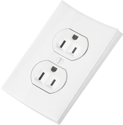FUTUREORYY 20pcs Fake Electrical Outlet Stickers White Wall Socket Cover Decals Prank Stickers for Home and Halloween Decoration 7x11.43cm