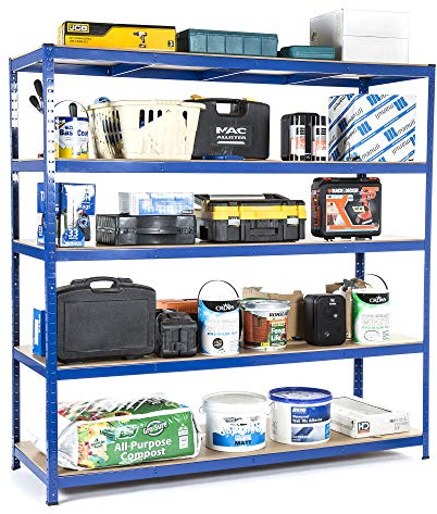 Racking Solutions Heavy Duty Garage Racking 275KG UDL Per Shelf 5 Shelves (1800mm H x 1800mm W x 450mm D)