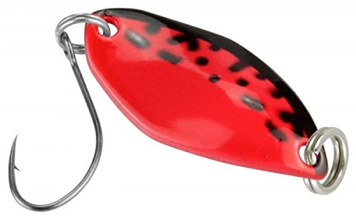FTM Spoon Fly 1,2g - Blinkender Löffel zum Forellenangeln, Löffel zum Forellenangeln, Blinklöffel, Ultraleicht, Farbe: rot/schwarz