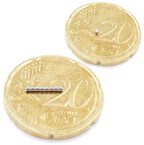 Brudazon | 50 Mini Scheiben-Magnete 1x1mm | N52 stärkste Stufe - Neodym-Magnete ultrastark | Power-Magnet für Modellbau, Foto, Whiteboard, Pinnwand, Kühlschrank, Basteln | Magnetscheibe extra stark