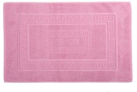 HomeLife - Tappeto Bagno Rettangolare in Cotone, Alta qualità Made in Italy - Scendi Doccia Colorato Lavabile in Lavatrice - Stile Classico ed Elegante [Rosa - 60X120]