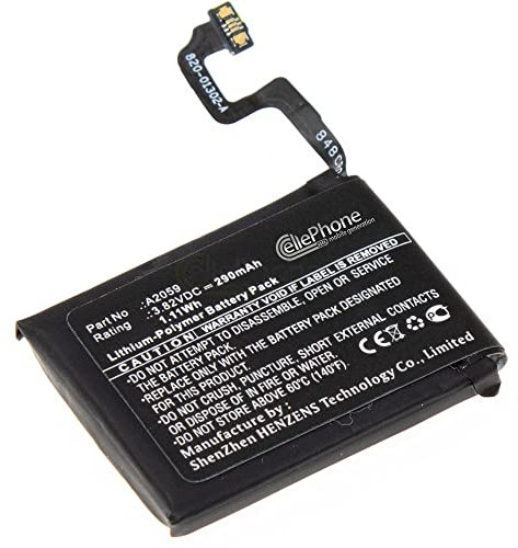 cellePhone Akku Li-Polymer kompatibel mit Apple Watch Series 4 44mm (Ersatz für A2059)