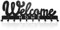 SirHoldeer Schlüsselbrett Modern, Welcome Home Schlüsselhaken, Schlüsselhalter Wand, Schlüsselaufhänger mit 10 Haken, Schlüsselboard Schwarz, Key Holder Wall, Wanddeko Flur, Metall Deko