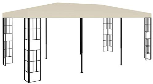 Garden Pavilion Pavilion UV Protection Waterproof Garden Tent Sun Protection for Market Garden Weddings Camping Cream Metal Struts 3×6m