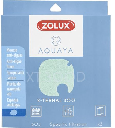 Zolux - Filtre pour Pompe x-ternal 300, Filtre XT 300 D Mousse Anti-algues x 2. pour Aquarium. - ZO-330250