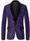 PYJTRL Herren-Blazer aus Samt mit Pailletten, Violett (S, Sequins)