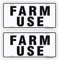 Schild mit Aufschrift Farm Use ID, 30,5 x 15,2 cm, Aluminium, reflektierend, rostfreies Aluminium, UV-geschützt und wetterfest, 2 Stück