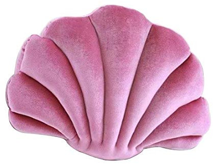 WSYW Kissen in Muschelform, Meeresmotiv, gefülltes Kissen, Plüschkissen, Samtkissen für Zuhause, Bett, Sofa, Büro, Kissendekoration, weinrot, 46 x 33 cm
