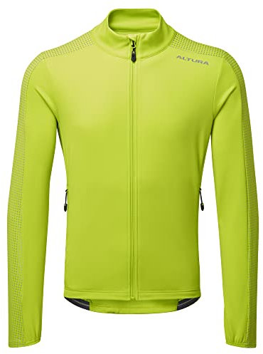 Altura Mens Nightvision Long Sleeve Thermal Reflective Cycling Jersey - Lime - Medium