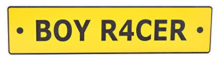 OriginDesigned Nummernschild für Jungen und Rennfahrer, Acryl, Gelb