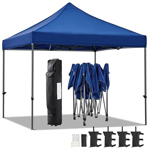 Yaheetech Pavillon 3x3m Gartenpavillon wasserdicht, Partyzelt, Pop-Up Festzelt, Gartenzelt höhenverstellbar, Tragetasche mit 2 Rollen für Hochzeit/Camping/Garten/Feste