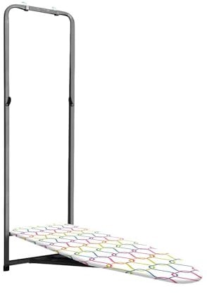 7house - Tabla de Planchar para Colgar en Puerta, Estructura Plástico, Hogar, Funda Acolchada 7mm, Desenfundable y Lavable, Altura Ajustable, Dimensiones 135x39cm (largo x ancho), Multicolor