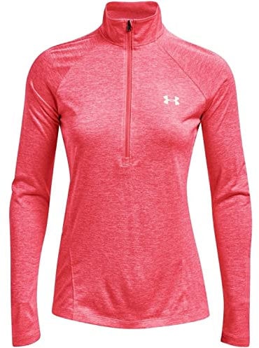 Under Armour Women's Tech Twist ½ Zip Long-Sleeve Pullover Sweatshirt, Cerise (653)/Metallic Silver, X-Large