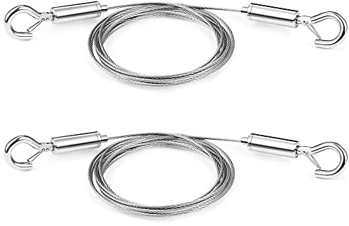 SIDENUO Adjustable Picture Hanging Wire 2PCS Mirror Frame Kit 2m x1.5mm Heavy Duty Stainless Steel Rope for Mirror Hanging Hardware,Light Lamp,Billboards,Basket Flowerpot Hold Up to 20kg