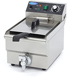 Maxima Gastro Fritteuse - 10 l - 1 Korb - mit Ablasshahn