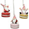 Christbaumschmuck Keramik 7cm x 1 Stück Sortiert Zwerg auf Macarons Süßigkeiten rot gelb rosa
