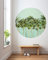 Komar Dot D1-093 Papier peint photo non tissé rond et autocollant – Arbre de coco – Diamètre 125 cm – Palmiers, plage, Miami, papier peint, mur, chambre à coucher, salon, décoration murale