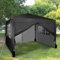 Pop-Up-Pavillon Gartenpavillon Falt Partyzelt Mit Seiten, 2 Windstäben, 4 Gewichtssäcken, Silberfarbener Schutzschicht, Wasserdicht Festzeltüberdachung WS (Schwarz)