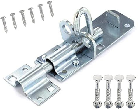 TERF® Heavy Duty Brenton Bolt Zinc 100mm (4 inch) Strong Padbolt Silver For Use with Gates Sheds Garage Doors Lock and Out House Doors Zinc - 100mm