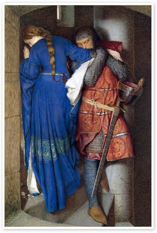 Posterlounge Treffen auf der Turmtreppe Poster von Frederic William Burton 40 x 60 cm Wandbilder Wanddeko