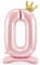 Stehender Folienballon Zahl 0 mit Krone in Hellrosa 84cm