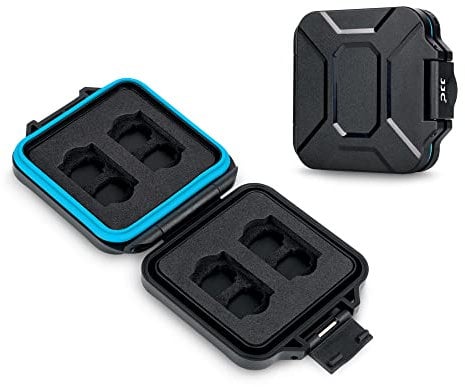 JJC Speicherkarten Hülle Schlanker Halter für 4 CFexpress Typ A und 8 Micro SD Micro SDXC Micro SDHC TF Karten, Wasserbeständiger Stoßfest Tragbare CFexpress Typ A Card Aufbewahrungsbox Organizer