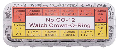 12 Größen Tiny Watches Seal O-Ringe Rubber Watches Rings Sortiment Kit Ersatz wasserdichte Dichtungen 1,4–2,8 mm