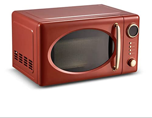 Horno de microondas, Nostalgia Classic Retro 700-Watt Countertop Horno de microondas con pantalla LED, 5 niveles de potencia, 12 configuraciones de cocción,Red little surprise