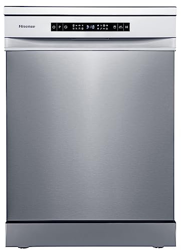 Hisense HS643D10X - Lavavajillas Independiente 60 cm, 3º Bandeja, Bajo consumo, 14 Cubiertos, 7 Programas, 42 dB con modo Lavado Rápido,Blanco