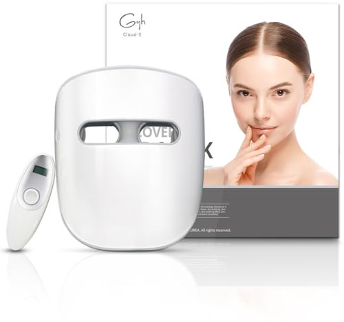 GYH LED Face Mask Light Therapy, Wireless Infrared Blue/Red Light Therapy Mask for Facial Skin Rejuvenation, Anti-Wrinkle & Anti-Ageing Cloud-S (RB-016)