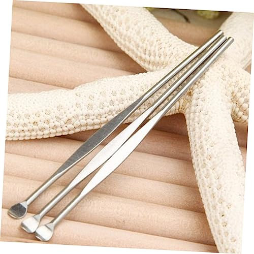 Angoily 3 Pcs Stainless Steel Ear Picks Ear Cleaning Tools, Metal Ear Cleaner, Ear Spoon Ear Scoop, Earwax Remover Tool for Adults