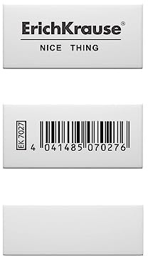 Radiergummi 4 x 1,9 x 1,5 cm weiß 1 Stück - weicher Radierer für Schule Büro Atelier Uni
