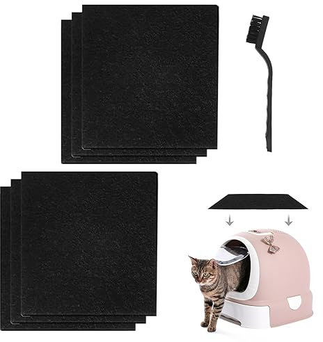 Katzentoilette Aktivkohlefilter,Carbon-Geruchsfilter,6 Stück Aktivkohlefilter Katzenstreukästen,Hochsaugfähiger Katzenklo Kohlefilter, Kohlenstoff Filter, für Katzenstreupfannen und Katzentoilette
