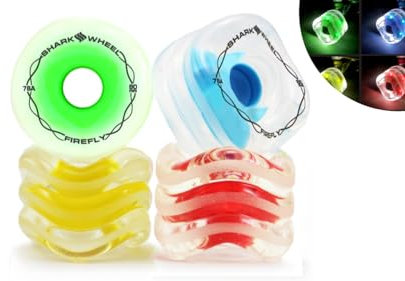 Shark Wheel 60mm, 78a Firefly - Clear with Multi-Color Lights