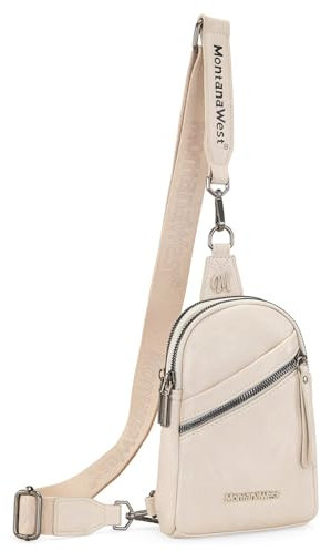Montana West Kleine Umhängetasche für Damen, niedliche Umhängetasche, Gürteltasche, F-beige, Small