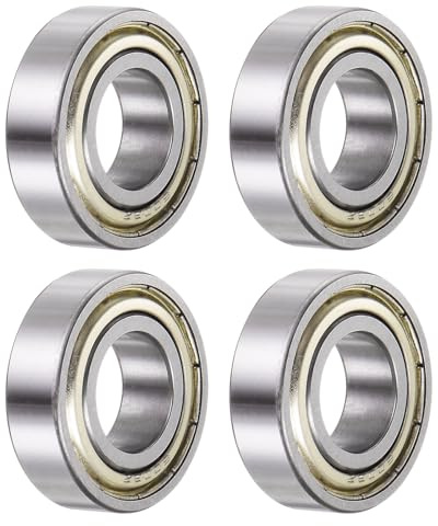 QUARKZMAN 4 Stück 6003-ZZ Kugellager Rillenkugellager Bearing Chromstahl Z2 Doppelt Metallgeschütztes Lager Skateboard Kugellager Kugellager Set 17mm x 35mm x 10mm Silber