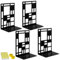 Qualsen Buchstützen Metall Buchstütze Vintage Bücherstütze 2 Paare Bücherhalter Für Regal Book Holder Schwarz Bookends Buchhalter Regal Für Schule Zuhause Büro 9X 12X 17.5cm